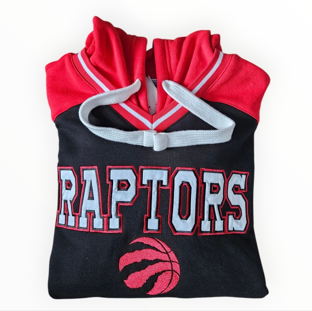 Toronto Raptors NBA Express Twill Logo Hoodie - Raptors Hoodie - Red and Black